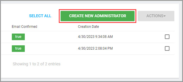 Control Center 創建管理員按鈕