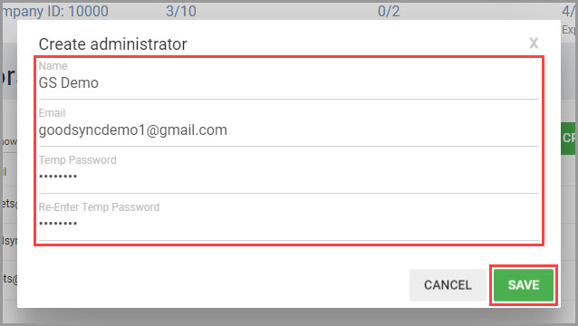 Control Center 創建管理員表單