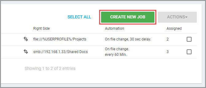 Control Center 創建 Job 入口