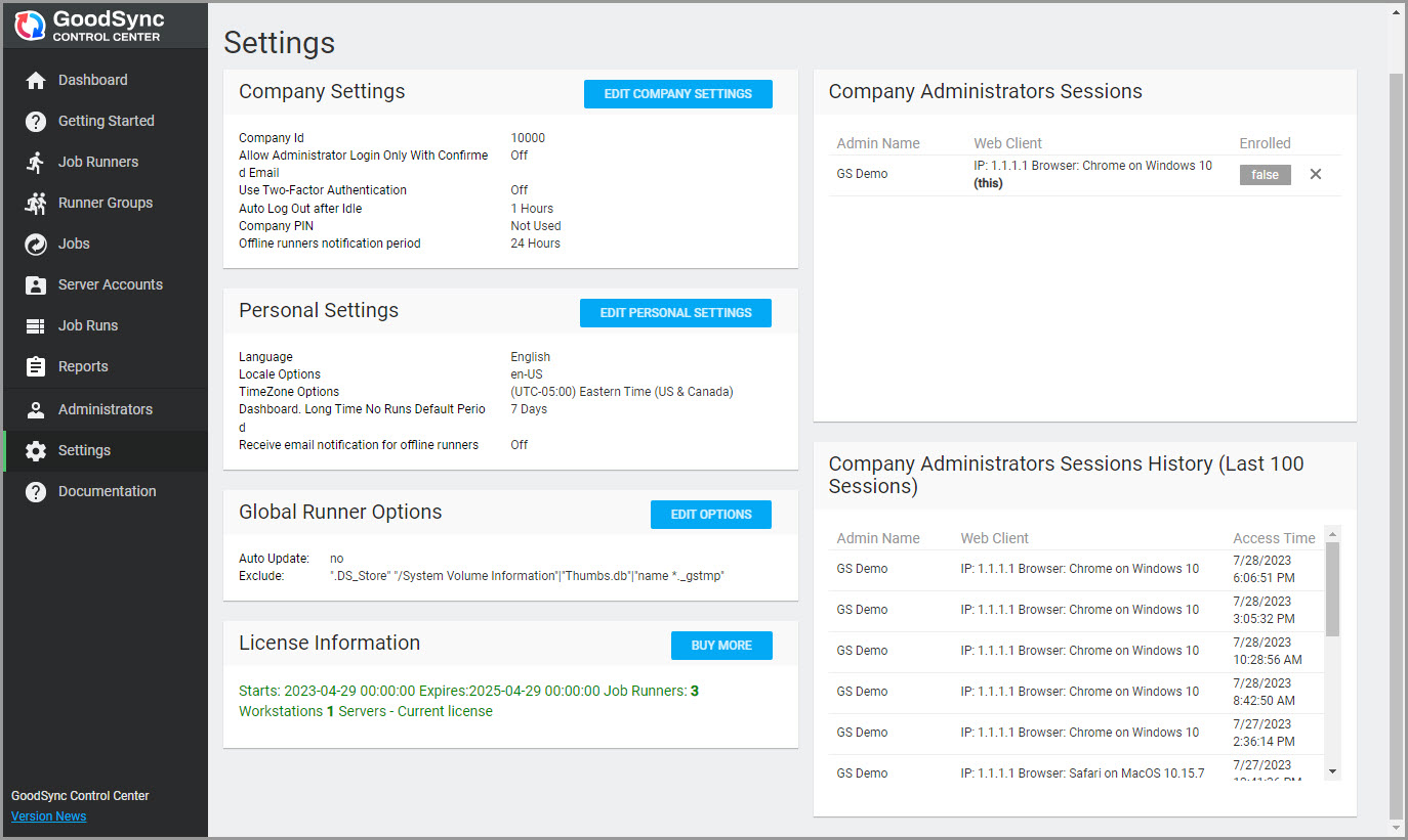 Control Center Settings 設置中心